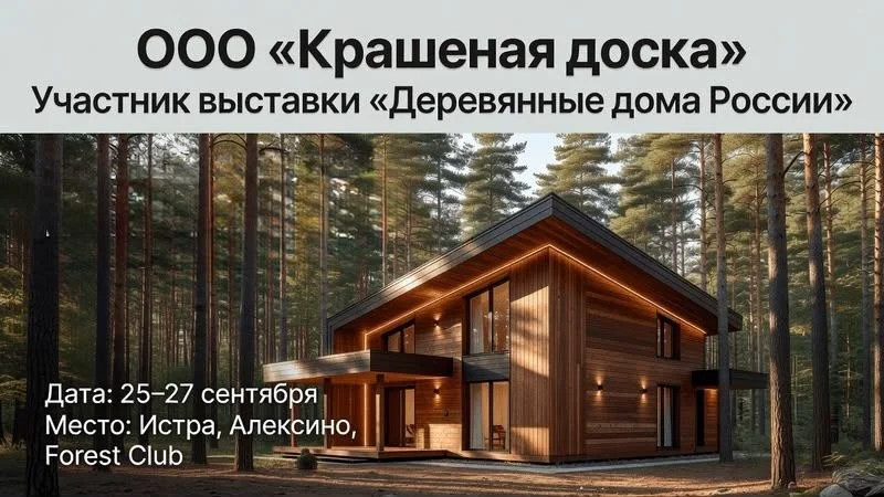 Выставка «Деревянные дома России» 2026 — приглашение от «Крашеной доски» Выставка «Деревянные дома России» 2026 — приглашение от «Крашеной доски»